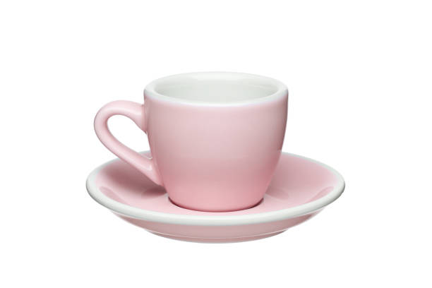 istock Pink cup and saucer isolated on a white background. 1210372128