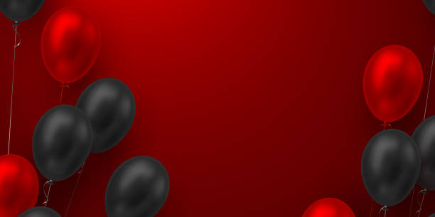 istock Glossy balloons in black and red colors. 1210372348