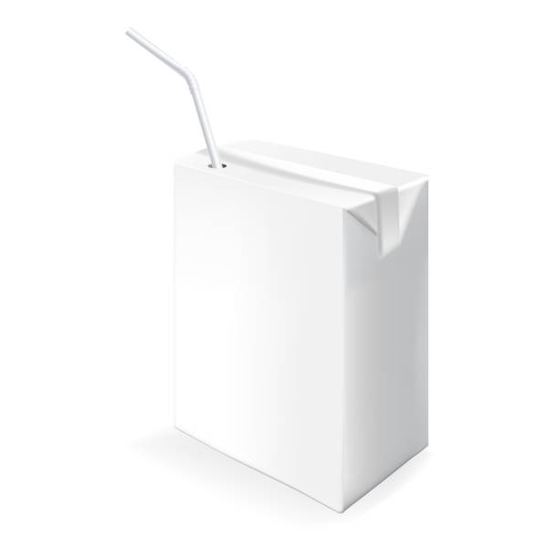 istock Realistic Detailed 3d White Blank Juice Small Carton Box Template Mockup. Vector 1210374065