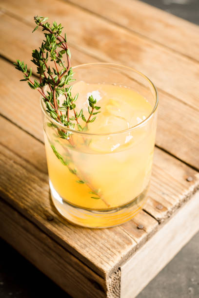istock Old fahioned lemon beverage on the rustic background 1210374243