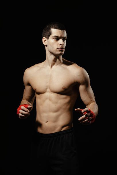 istock Portrait of male boxer posing 1210374969