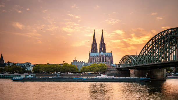 istock Koln Germany city skyline, Cologne skyline during sunset ,Cologne bridge with cathedral Germany Europe 1210387495