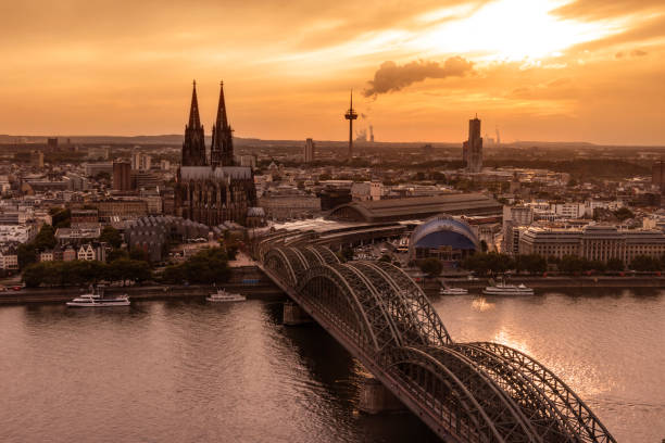 istock Koln Germany city skyline, Cologne skyline during sunset ,Cologne bridge with cathedral Germany Europe 1210387862