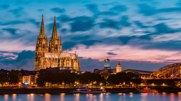 istock Koln Germany city skyline, Cologne skyline during sunset ,Cologne bridge with cathedral Germany Europe 1210387918