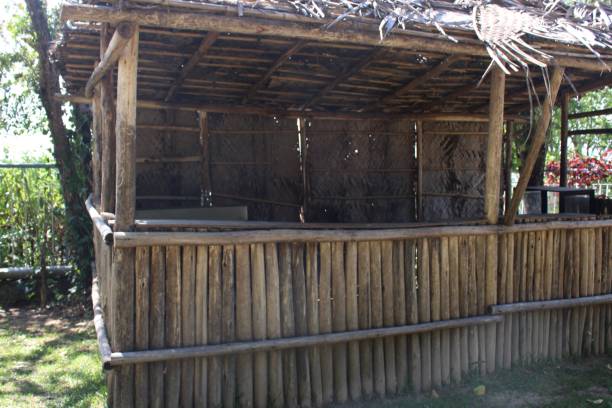 istock Bamboo hut with thatched roof 1210390250