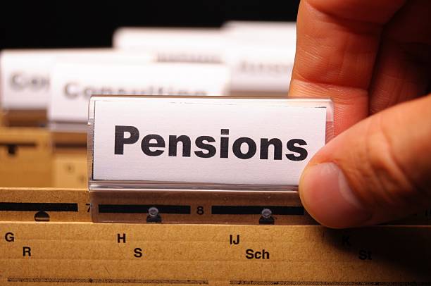 istock Close-up of file labeled pensions 121039084