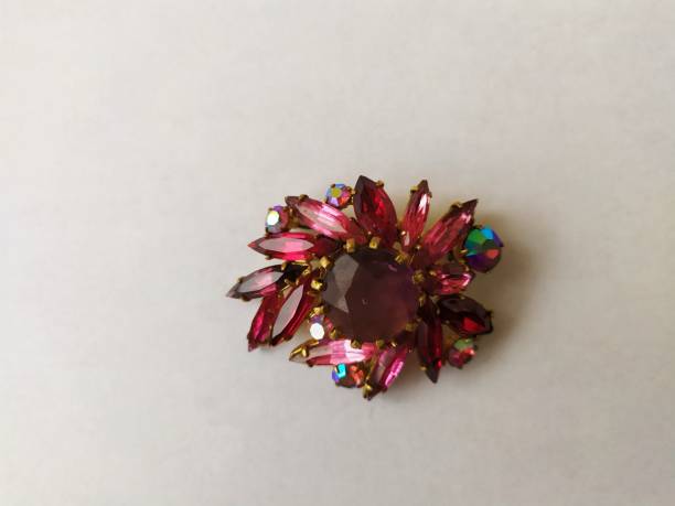 istock Old vintage brooch isolated on a white background 1210392789