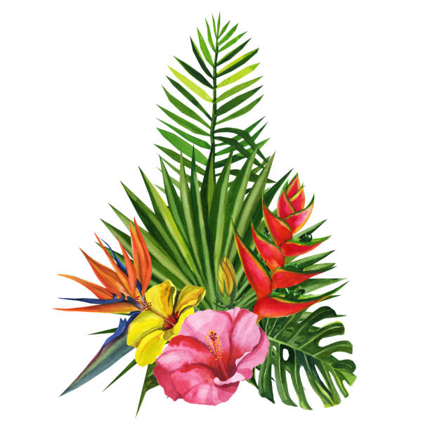 istock Watercolor seamless floral pattern with exotic flower hand drawing decorative background. Print for textile, cloth, wallpaper, scrapbooking 1210395675
