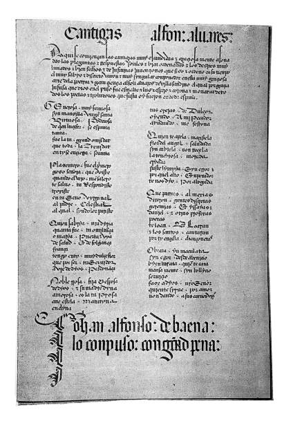 istock Facsimile of a page from a manuscript by Johann Alfonso de Baena 1210395940