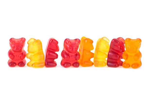 istock Multicolored jelly bears candy isolated on a white background. Jelly Bean. 1210401288