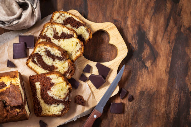 Delicious homemade marble pound cake