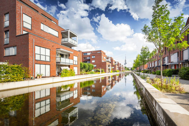 Hannover List, residential area on the Mittelland Canal