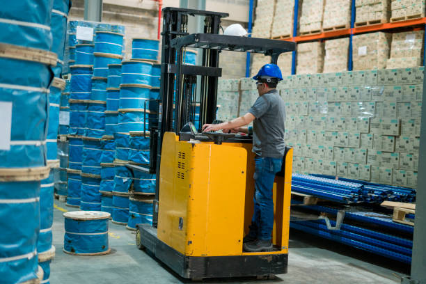 istock Latin man drives machine from a gram company 1210405450