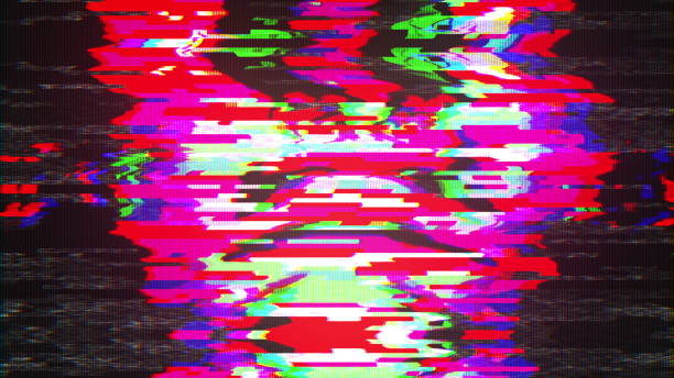 istock Glitch, pixel noise on the screen, computer generated. Bad Signal. 3d rendering a digital background 1210408629