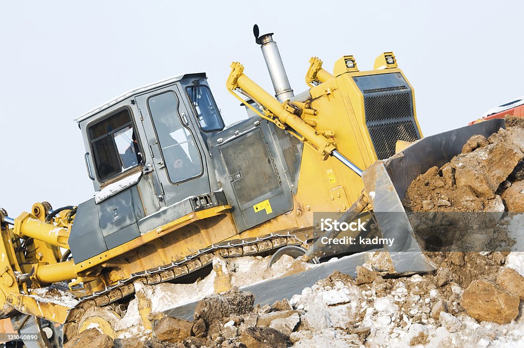 bulldozer Lader bei winter gefrorenen Boden Ausgrabung Werke - Lizenzfrei Aktivitäten und Sport Stock-Foto