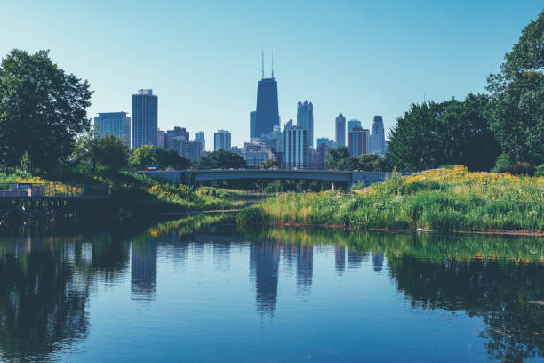 istock Lincoln park with Chicago skyline IL 1210408934