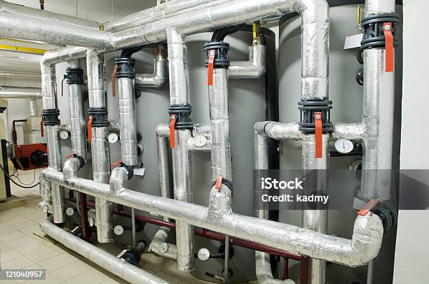 Modern Industrial Boiler Room Stock Photo - Download Image Now - Gas Boiler, Industry, Boiler