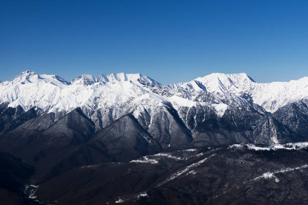 istock A mountain range covered with snow against a blue sky Caucasus mountains 1210410120