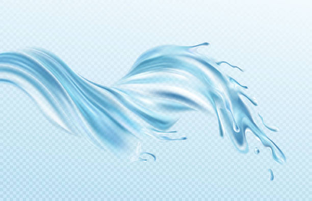 istock Water stream splashes realistic illustration isolated on transparent blue background. The real effect of transparency. Vector illustration 1210412590