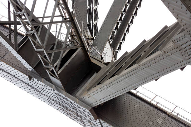 istock Closeup large complicated bridge steel structure, background with copy space 1210415178