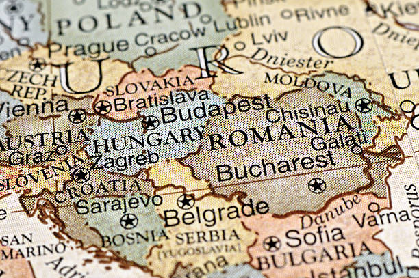 Eastern Europe A close-up/macro photograph of Eastern Europe from a desktop globe. Adobe RGB color profile. eastern europe stock pictures, royalty-free photos & images