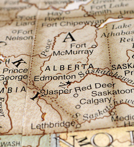 alberta - alberta map edmonton canada zdjęcia i obrazy z banku zdjęć