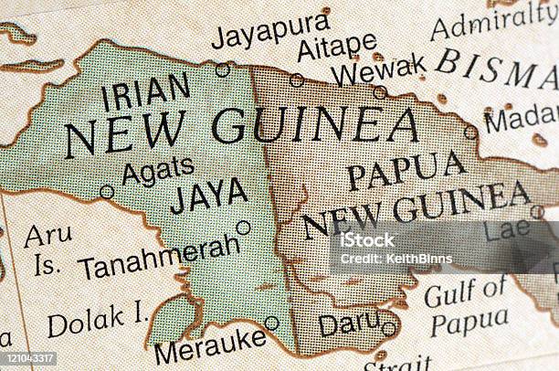 Nova Guiné - Fotografias de stock e mais imagens de Mapa - Mapa, Papua-Nova Guiné, Nova Guiné Ocidental