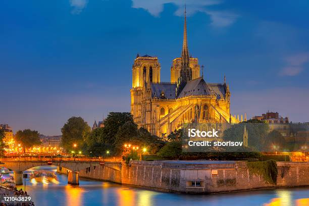 Notre Dame De Paris Stock Photo - Download Image Now - Architecture, Blue, Bridge - Built Structure