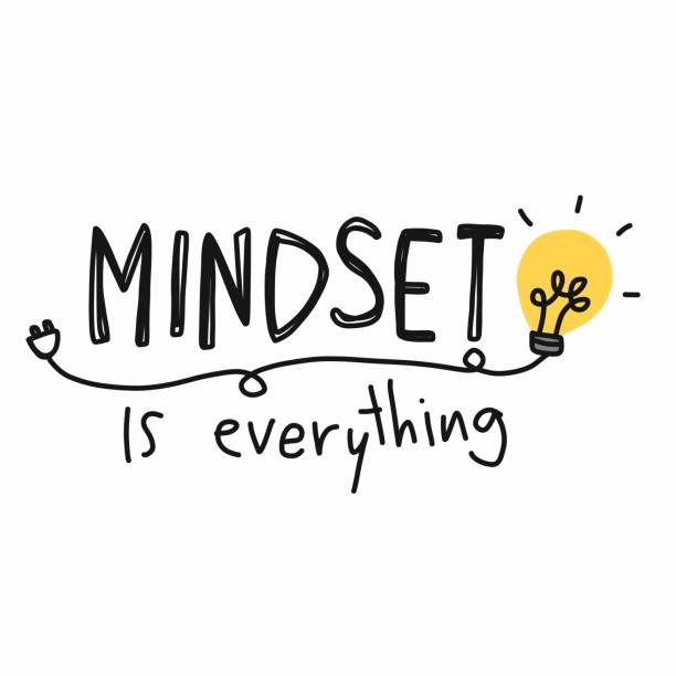 Mindset is everything word and lightbulb vector illustration Mindset is everything word and lightbulb vector illustration all vocabulary stock illustrations