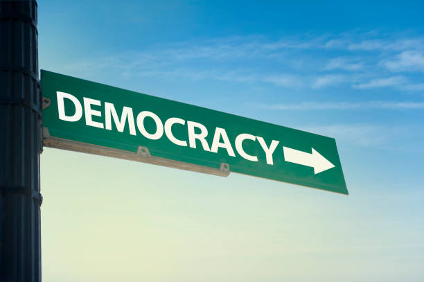 DEMOCRACY / Traffic sign concept (Click for more) stock photo