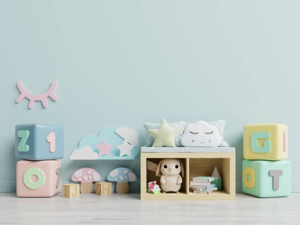 istock Vertical frame mockup,Interior mockup, kids room, wall frame mockup,nursery mockup. 1210449233