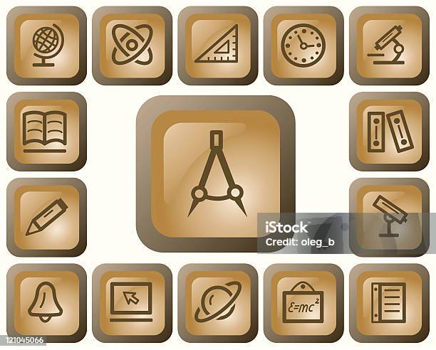 Education Buttons Stock Illustration - Download Image Now - Astronomy, Astronomy Telescope, Atom