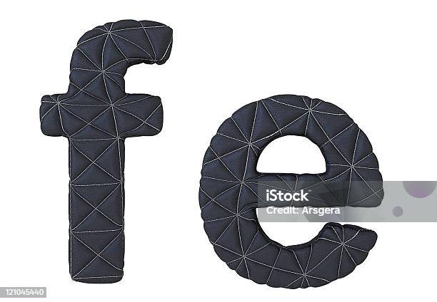 Kleinbuchstaben Gesteppten Lederschrift Buchstaben E Und F Stockfoto und mehr Bilder von Alphabet