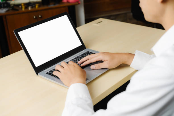 istock Business person worker uses a laptop computer. 1210454516