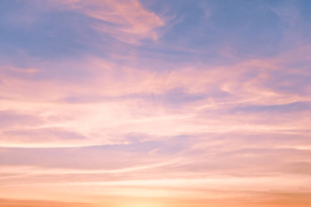 istock Copy space summer twilight sky and cloud with light flare from sun abstract background. 1210459792