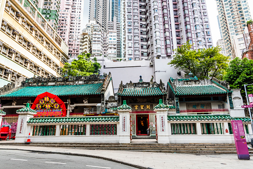 Hong Kong - July 30, 2019: Man Mo Temple is the oldest temples located Hollywood Road in Hong Kong.