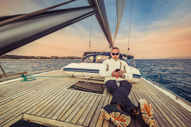 istock adventure man sailing on Aadriatic sea 1210463299