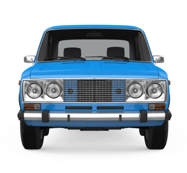 istock Blue Retro Car Isolated 1210466987