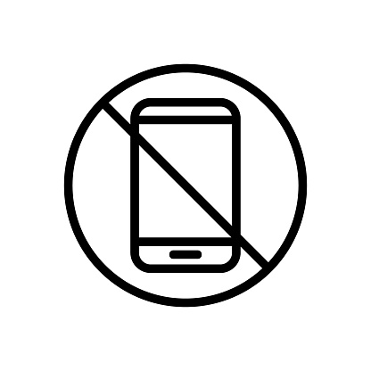 The phone is banned icon vector. Thin line sign. Isolated contour symbol illustration