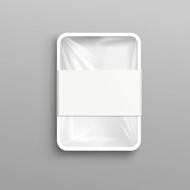 istock Mockup of food container with cellophane realistic vector illustration isolated. 1210469547