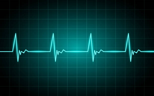 istock Neon glowing lines, Heartbeat concept, Lifeline background design 1210470572