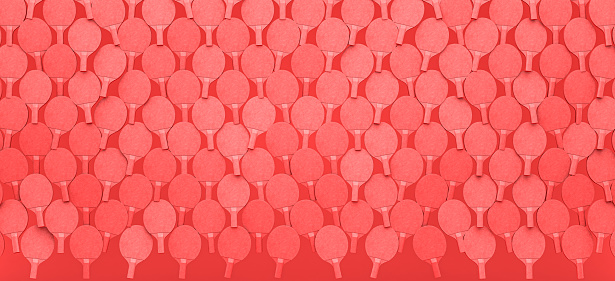 Ping Pong Racked Texture Pingpong Racket Wall In Solid Single Color Background 3d Rendering ...