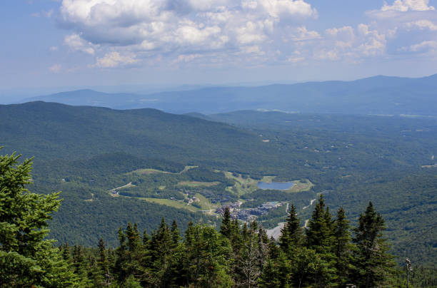 Stowe aerial view, Vermont, USA stock photo