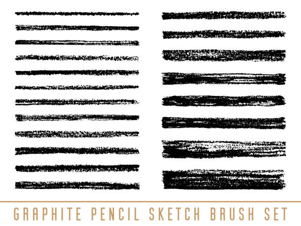 Graphite Pencil Sketch Set (Handmade) Graphite Pencil Sketch Set on the White Background illustrator stock illustrations