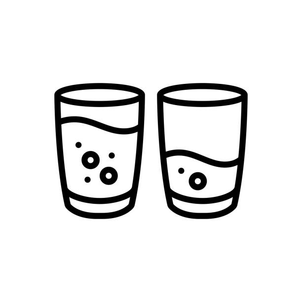 Few some Icon for few, some, not many, glass, water, succinct, trifling, slight, insignificant, frivolous trifling stock illustrations