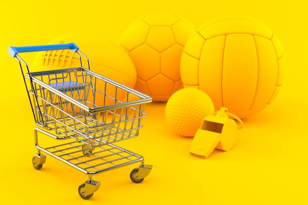 istock Sport background with shopping cart 1210479434