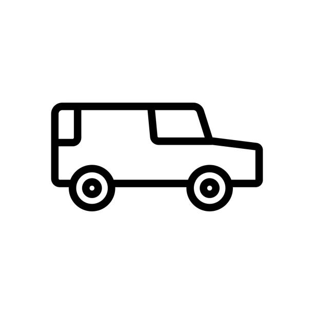 hearse icon vector. Isolated contour symbol illustration hearse icon vector. Thin line sign. Isolated contour symbol illustration funeral home logo stock illustrations