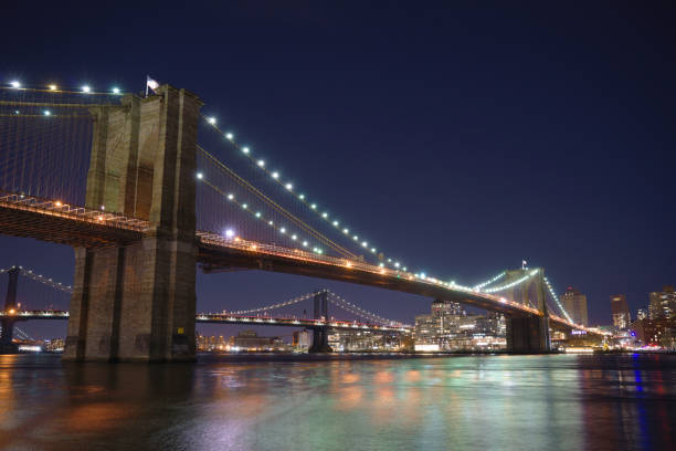 istock Manhattan Bridge and Brooklyn Skyline at night 1210486907