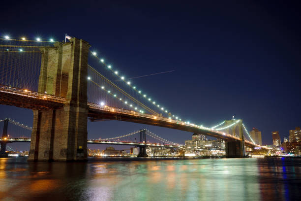 istock Manhattan Bridge and Brooklyn Skyline at night 1210486914