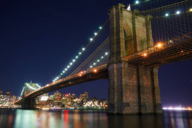 istock Manhattan Bridge and Brooklyn Skyline at night 1210486969